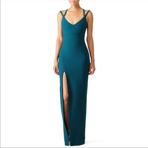 Cinq a Sept Green Echo Long Gown US 2